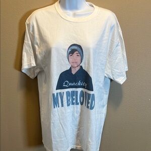 Hanes White Graphic Tee - Quackity My Beloved Size Large